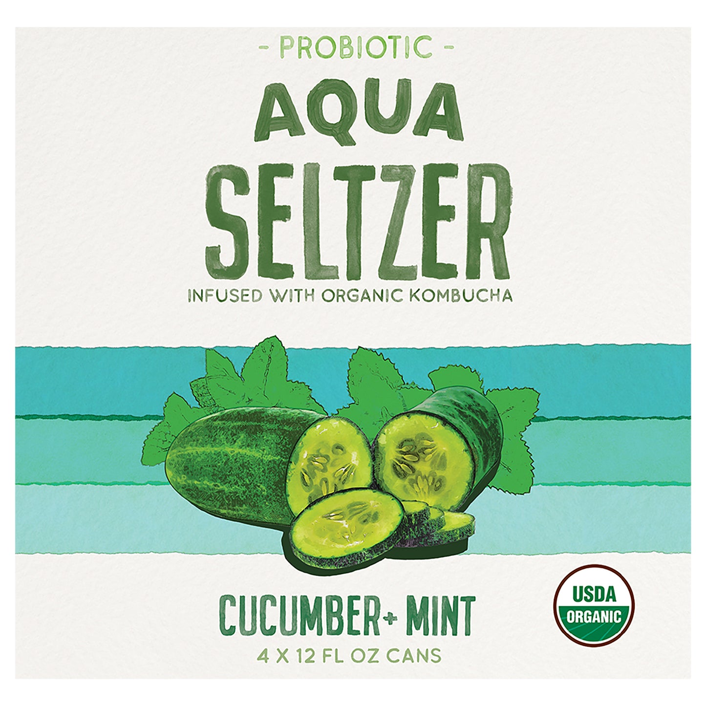Aqua Seltzer Cucumber + Mint 4pk