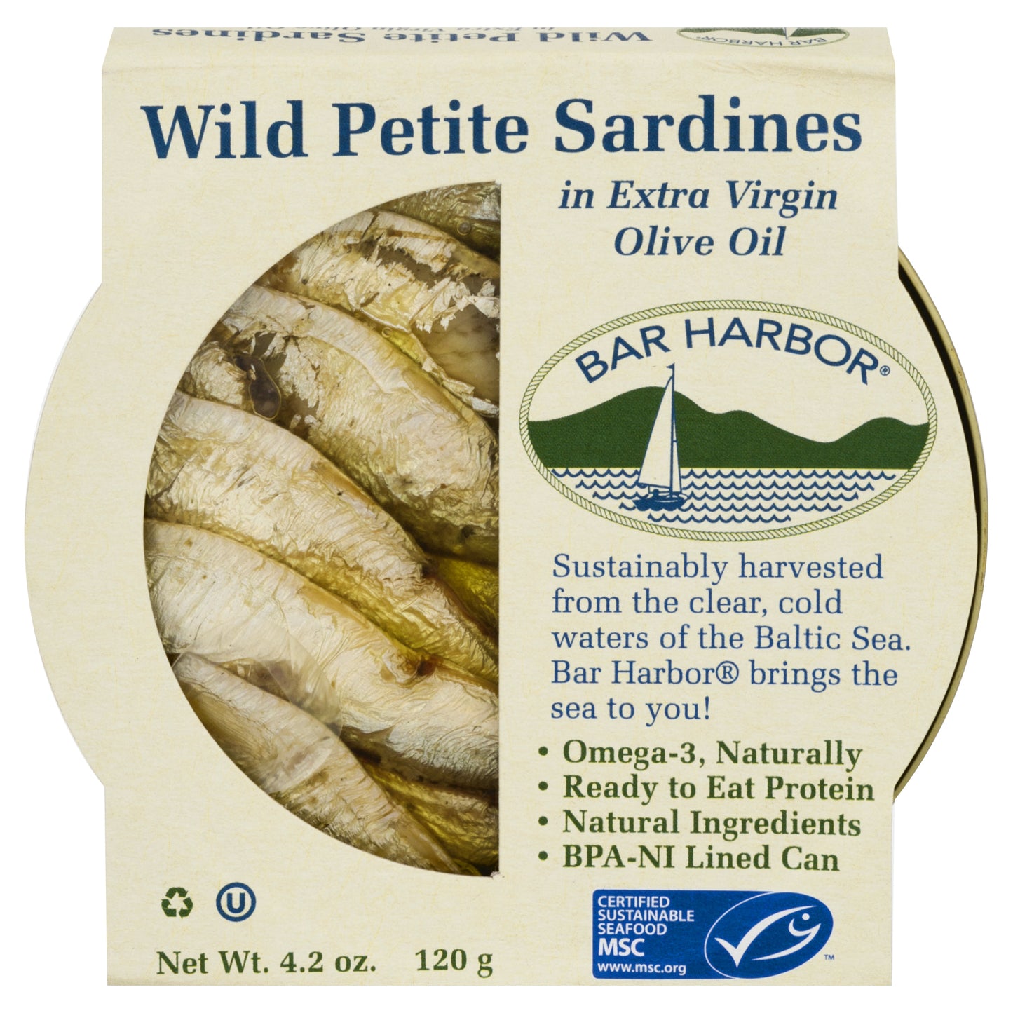 Bar Harbor In Extra Virgin Olive Oil Wild Petite Sardines 4.2 oz