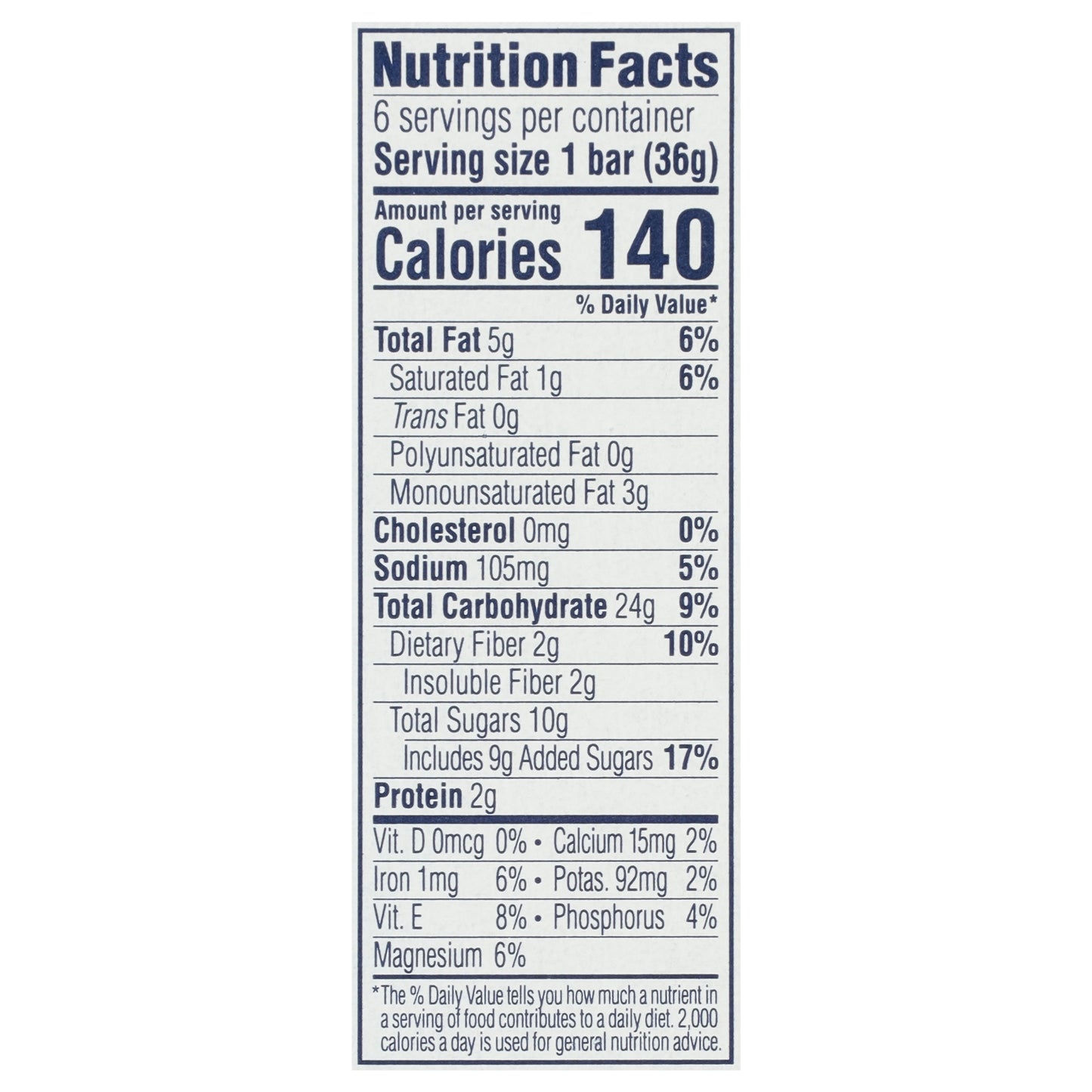 Zbar Chocolate Chip Energy Snack Bars 6 - 1.27 oz Packs