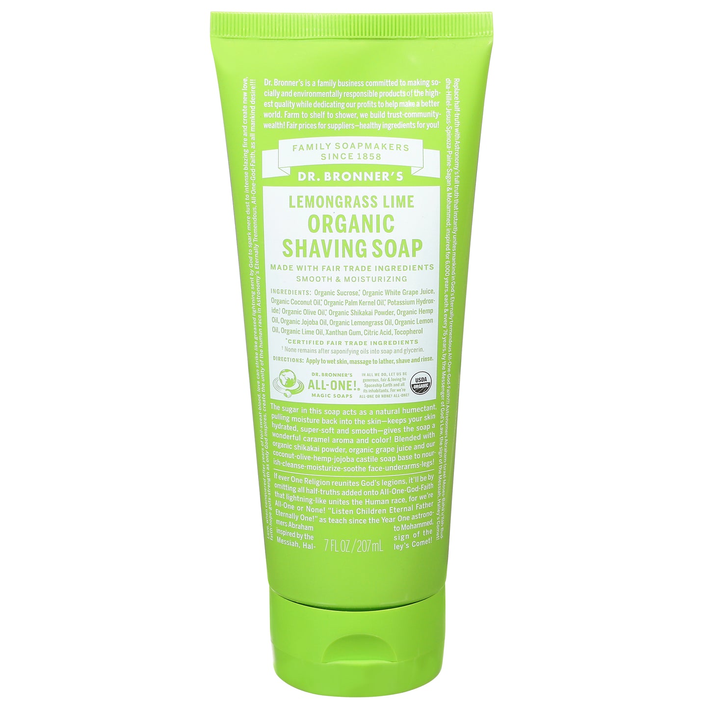 Dr. Bronner's Lemongrass Lime Organic Shaving Soap