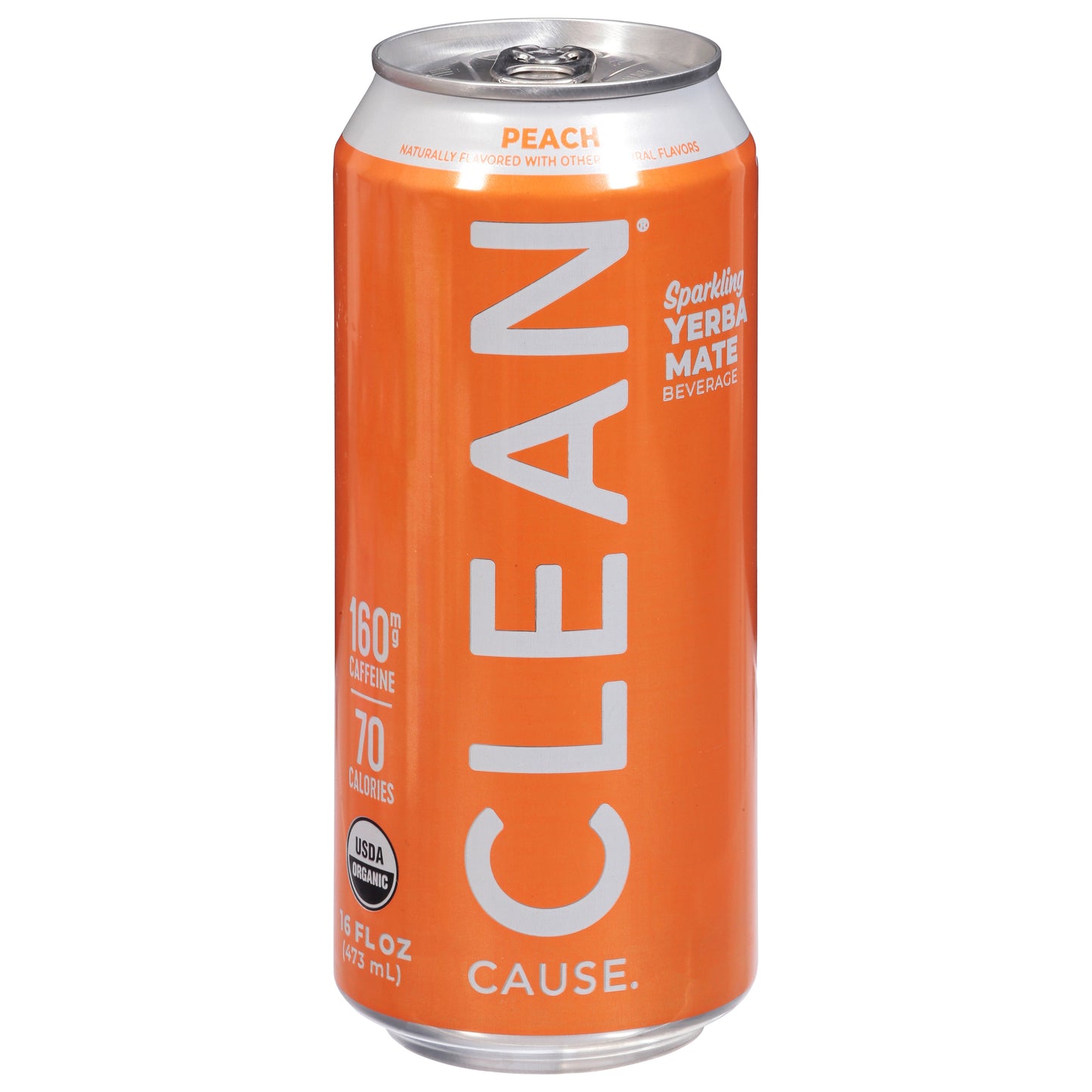 Clean Cause Sparkling Peach Yerba Mate Beverage 16 fl oz