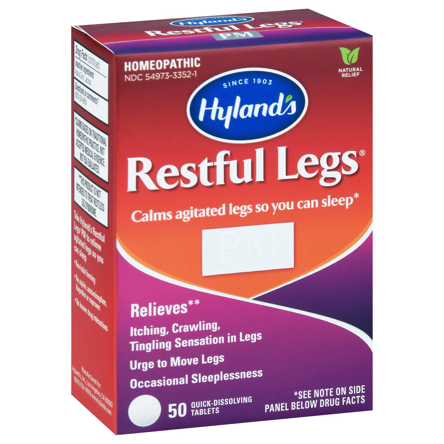 Hyland's Restful Legs Homeopathic Quick-Dissolving Tablets 50 ea Box