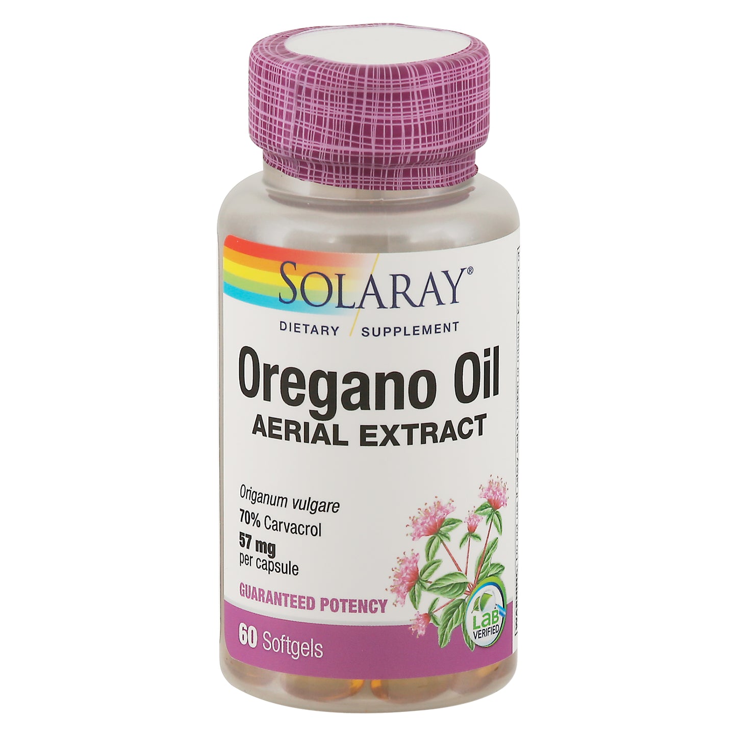 Solaray Oregano Oil Aerial Extract 60 Softgels