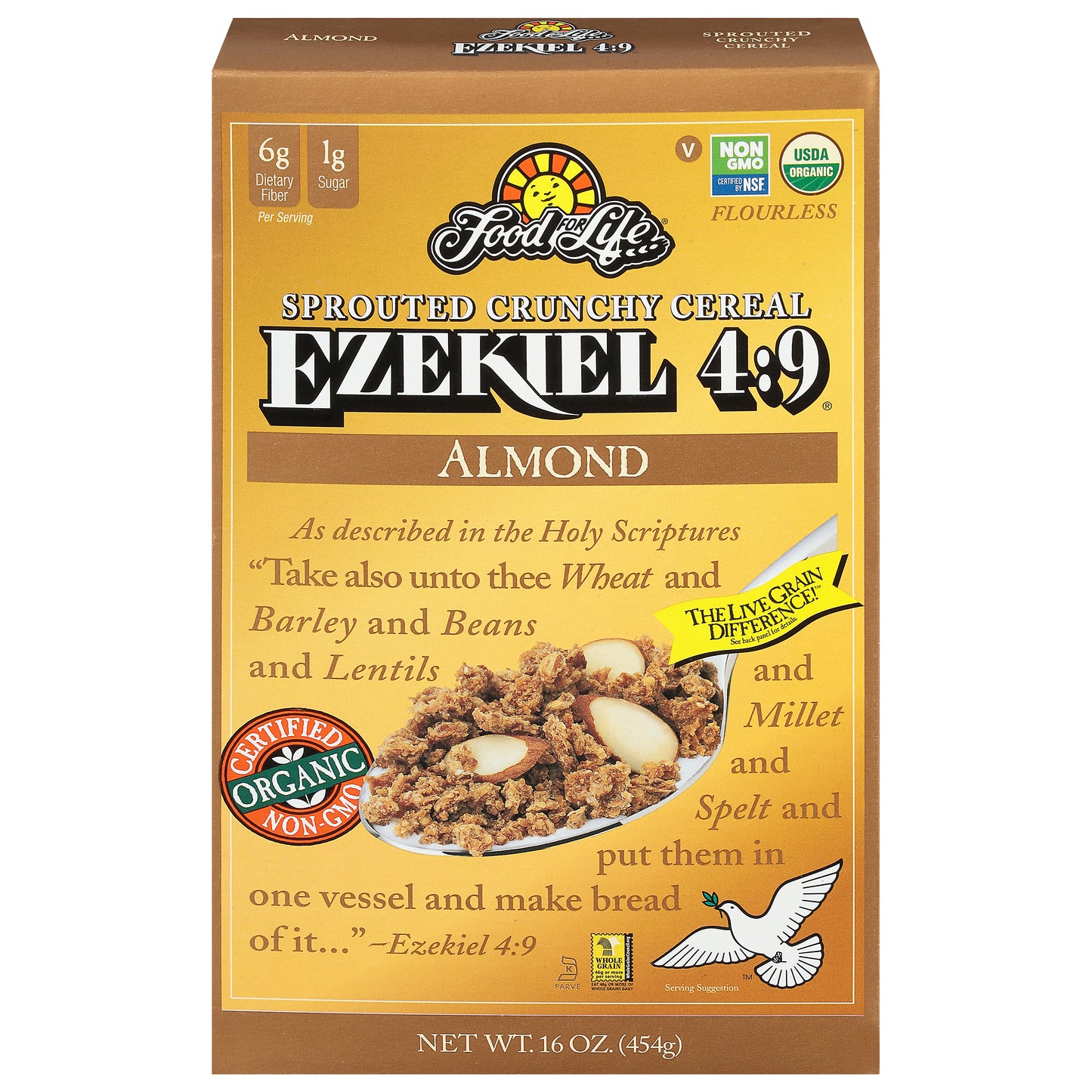 Food for Life Ezekiel 4:9 Sprouted Crunchy Almond Cereal 16 oz
