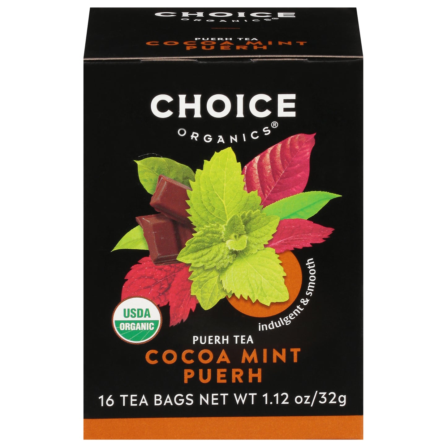 Choice Organics Tea Bags Cocoa Mint Puerh Tea 16 ea