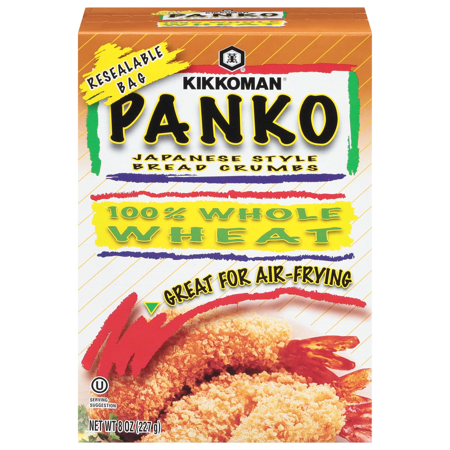 Kikkoman 100% Whole Wheat Panko Japanese Style Bread Crumbs 8 oz