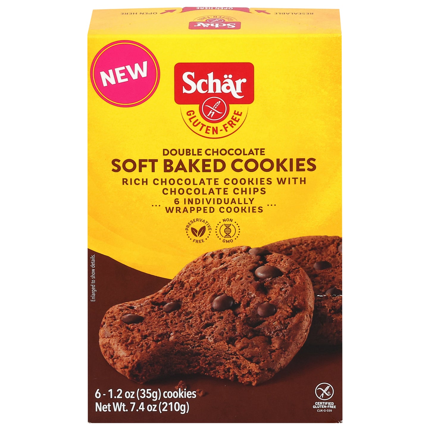 Schar Gluten-Free Soft Baked Double Chocolate Cookies 6 ea