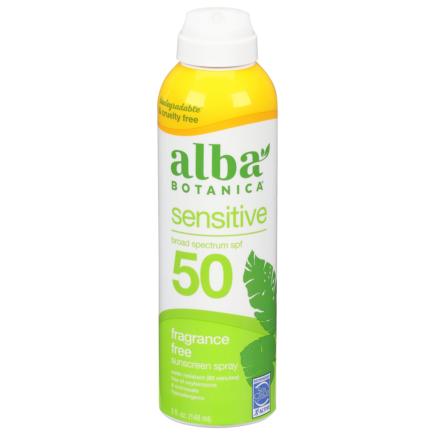 Alba Botanica Broad Spectrum SPF 50 Sensitive Fragrance Free Sunscreen Spray 5 fl oz