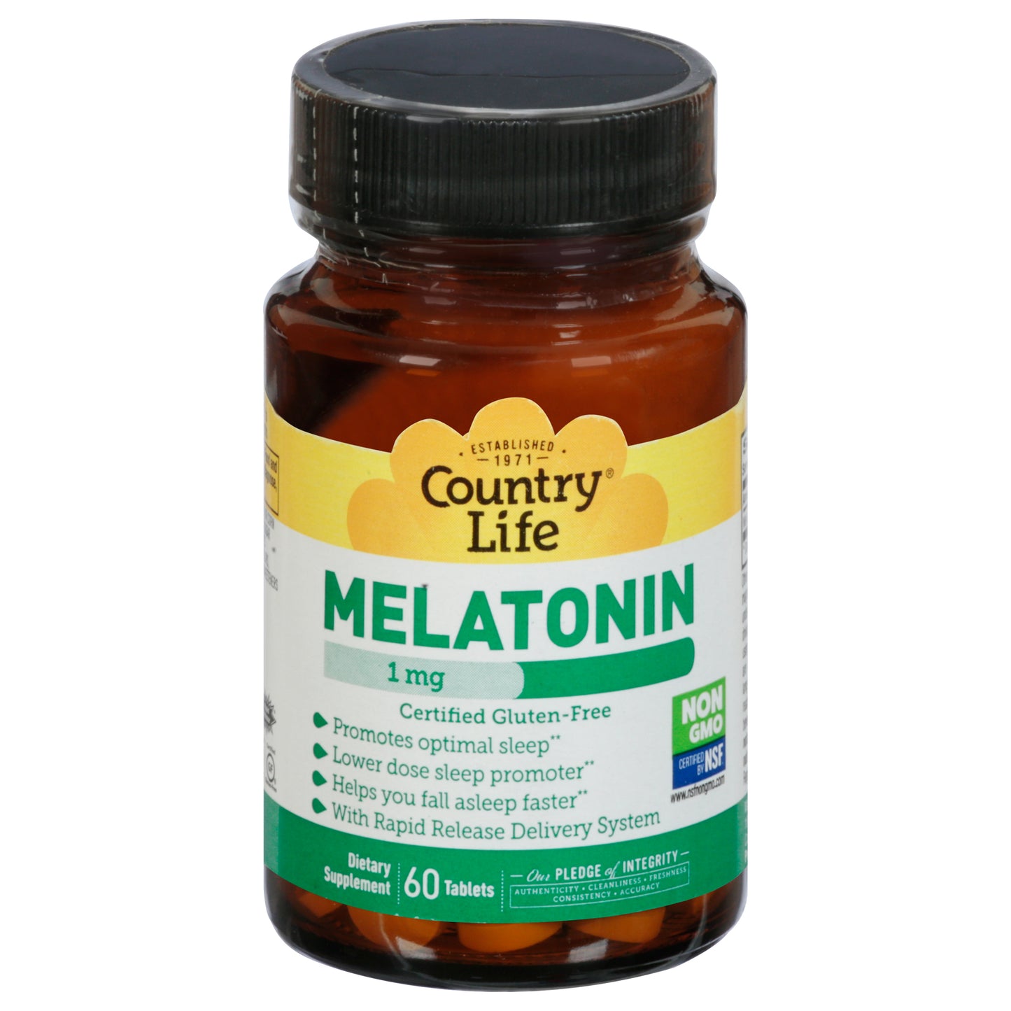 Country Life 1 mg Tablets Melatonin 60 Tablets
