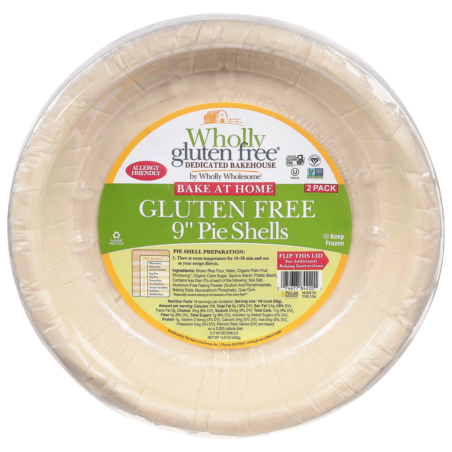 Wholly Gluten Free 9 Inch Gluten Free Pie Shells 2 ea