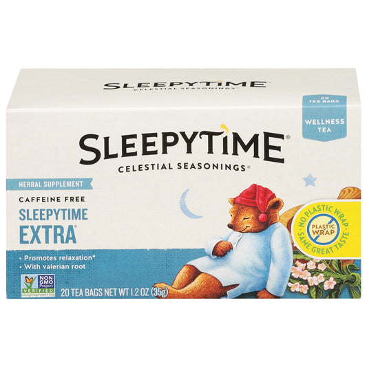 Celestial Seasonings Sleepytime Wellness Tea Extra Caffeine Free Herbal Supplement 20 ea