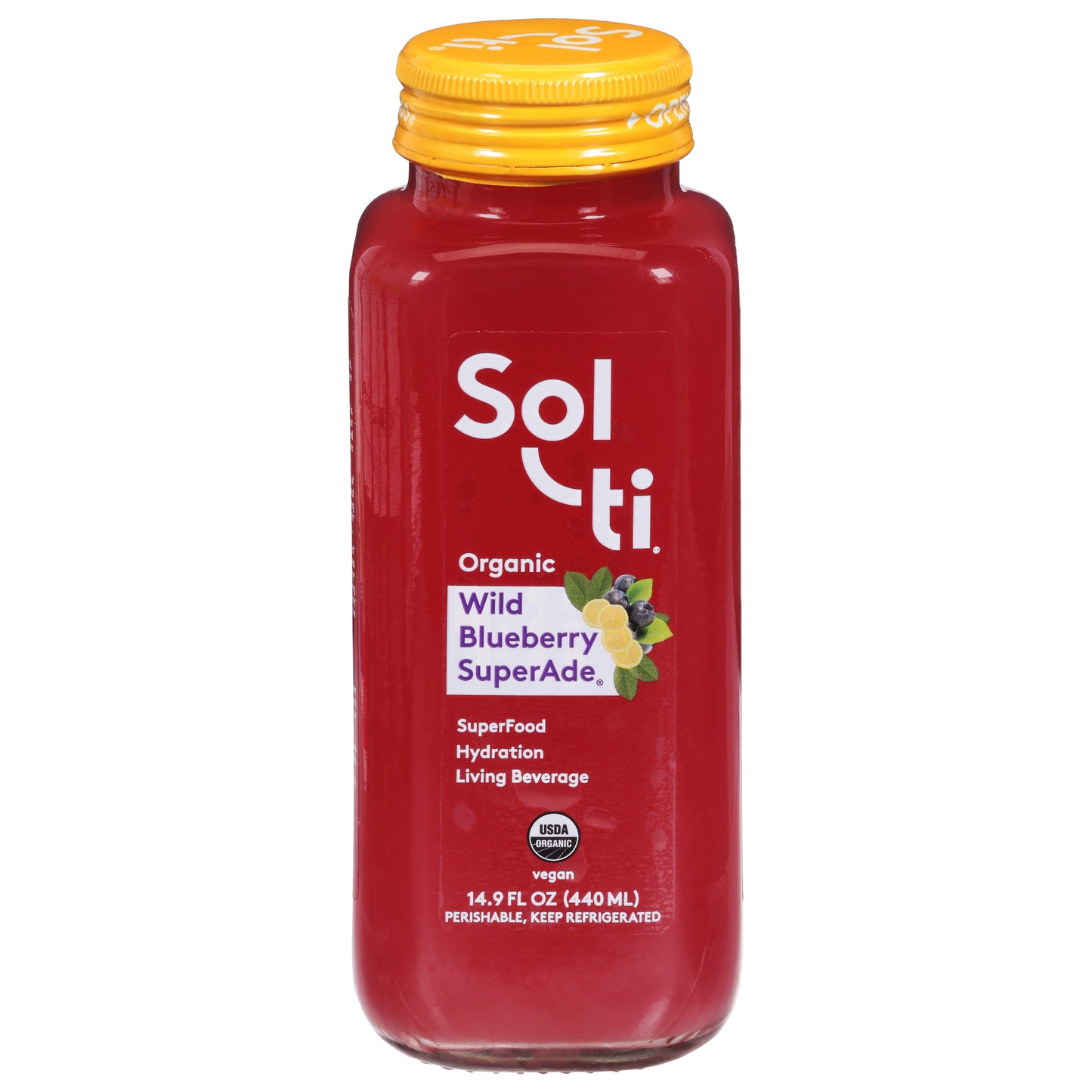 Sol-Ti Organic Wild Blueberry SuperAde Living Beverage 14.9 fl oz