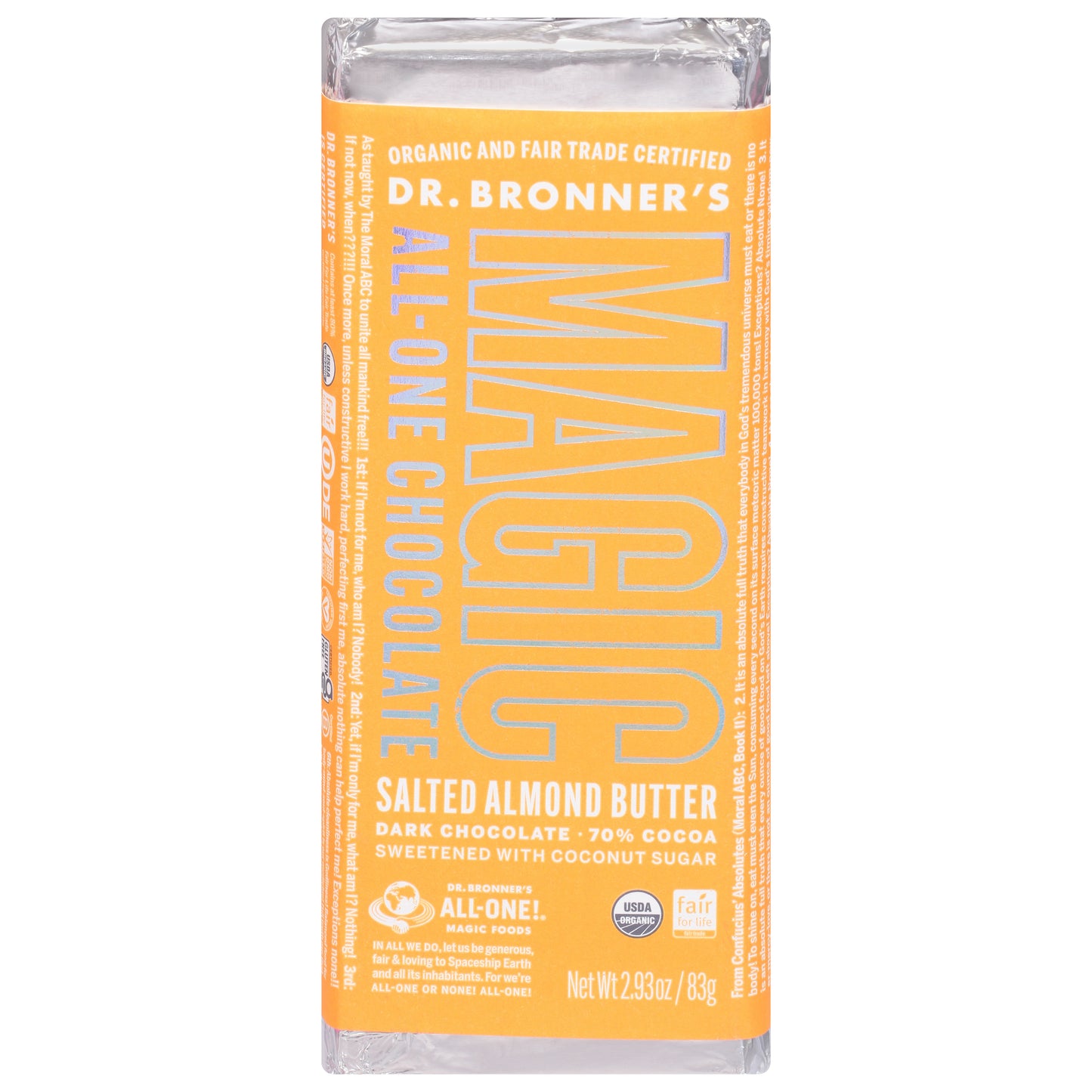 Dr. Bronner's Magic All-One Salted Almond Butter Chocolate 2.93 oz