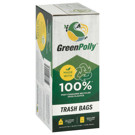 GreenPolly 13 Gallon Drawstring Trash Bags 20 ea