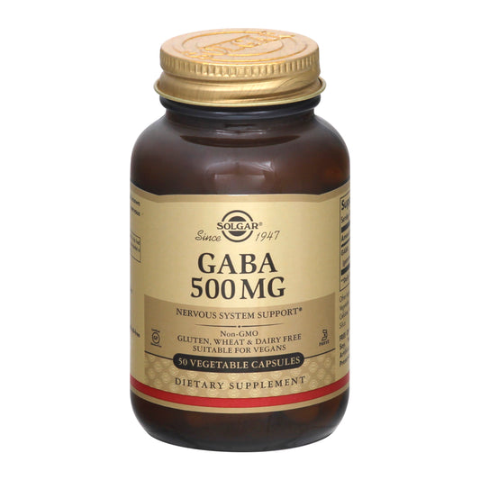 Solgar 500 mg Vegetable Capsules Gaba 50 ea
