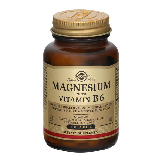 Solgar With Vitamin B6 Tablets Magnesium 100 ea