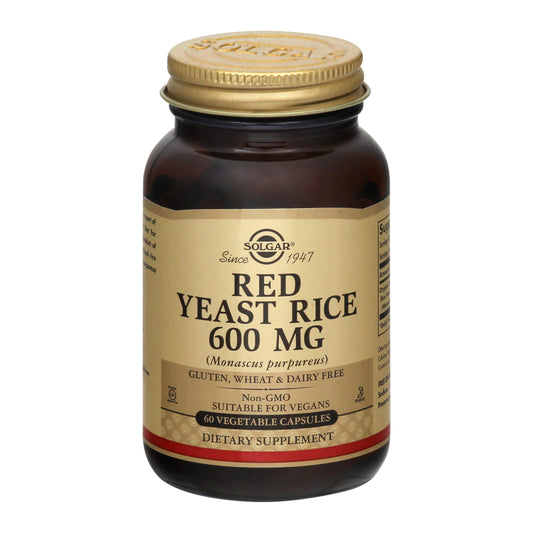 Solgar 600 mg Vegetable Capsules Red Yeast Rice 60 ea