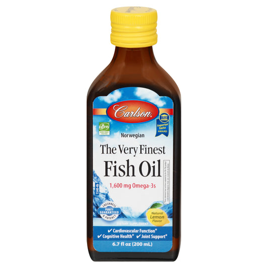 Carlson 1,600 mg Natural Lemon Flavor Fish Oil 6.7 oz