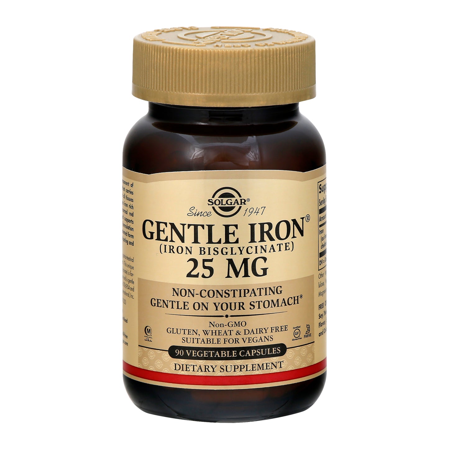 Solgar 25 mg Vegetable Capsules Gentle Iron 90 ea