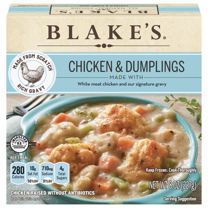BLAKE'S Frozen Meal, Chicken & Dumplings, All-Natural Chicken, 8 oz.