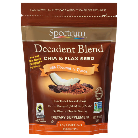 Spectrum Essentials® Decadent Blend Chia & Flax Seed with Coconut & Cocoa Dietary Supplement 12 oz. Pouch