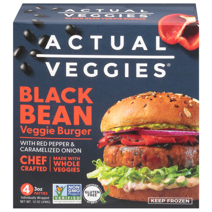 Actual Veggies Black Bean Veggie Burger Wrapper 4 ea