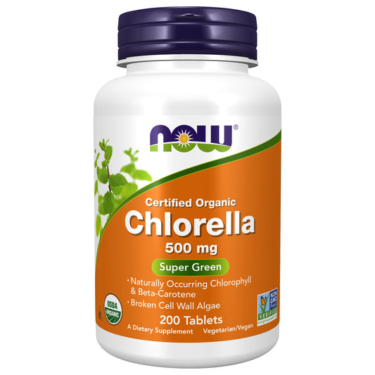 Chlorella 500 mg, Organic - 200 Tablets