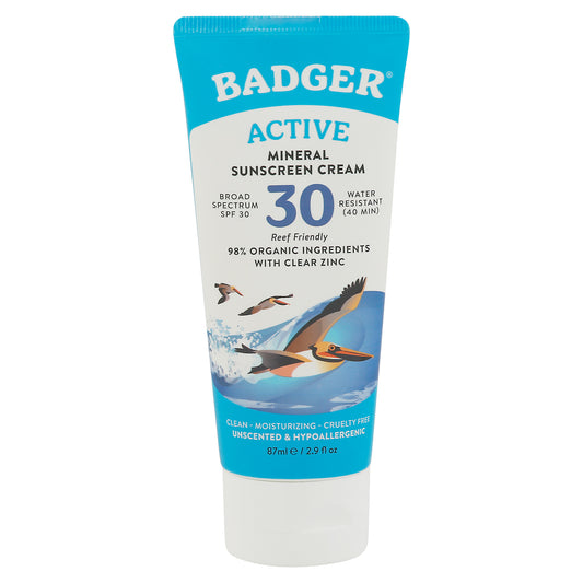 Badger Broad Spectrum SPF 30 Active Mineral Sunscreen Cream 2.9 fl oz