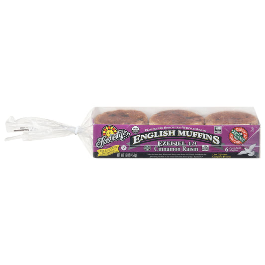 Food for Life Ezekiel 4:9 Flourless Cinnamon Raisin English Muffins 6 ea