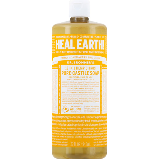 Dr Bronners 18-in-1 Hemp Citrus Pure-Castile Soap 32 oz