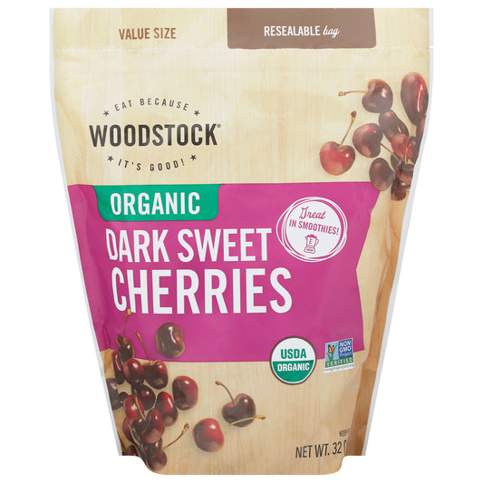 Woodstock Value Size Organic Dark Sweet Cherries 32 oz