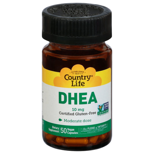 Country Life Vegan Capsules Moderate Dose 10 mg DHEA 50 Capsules