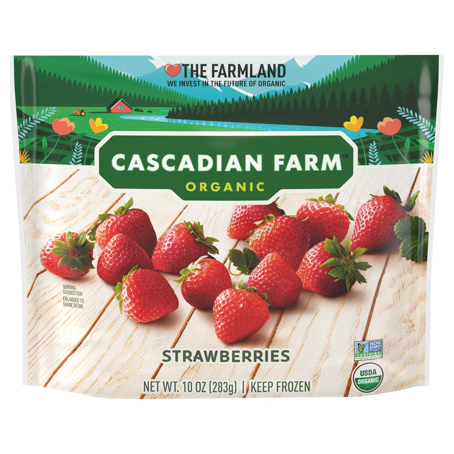 Cascadian Farm Organic Strawberries, Non-GMO, Frozen Fruit, 10 oz.