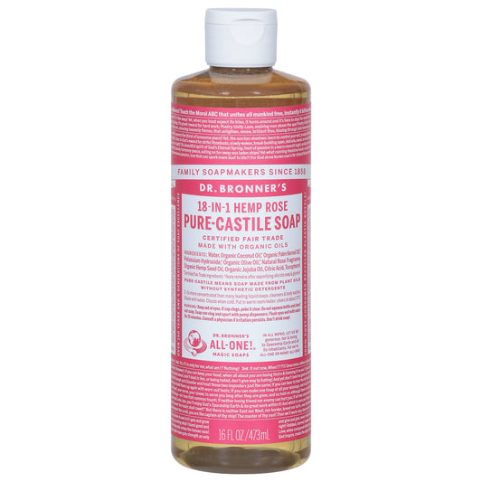Dr. Bronner's 18-in-1 Hemp Rose Pure-Castile Soap 16 fl oz