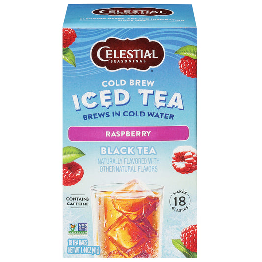 Celestial Seasonings Black Tea Cold Brew Raspberry Iced Tea 18 ea
