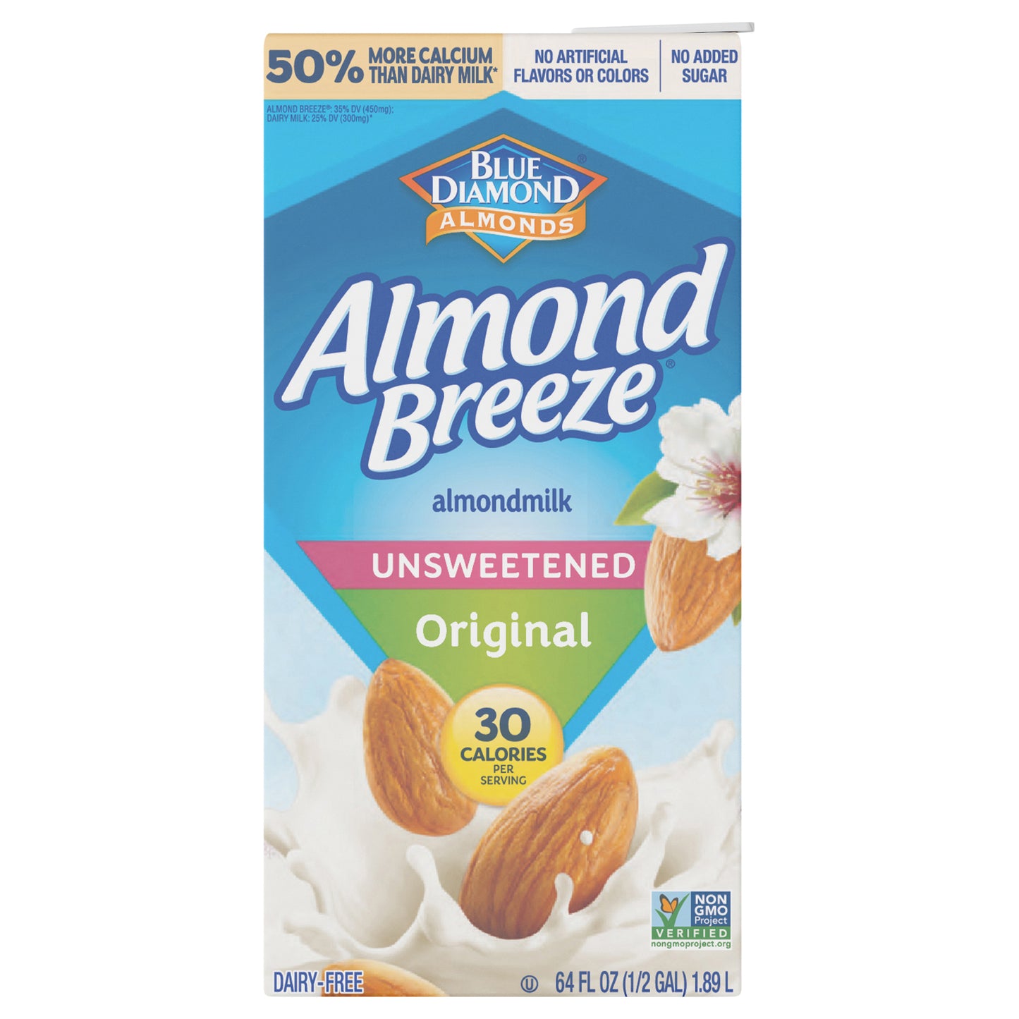 Almond Breeze Shelf-Stable Unsweetened Original Almondmilk, 64 oz