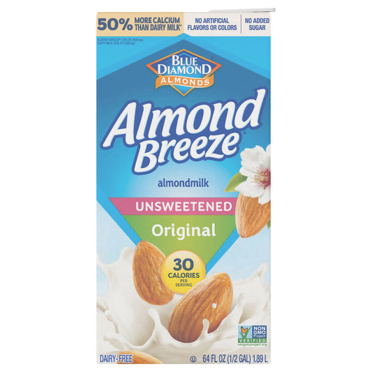Almond Breeze Shelf-Stable Unsweetened Original Almondmilk, 64 oz