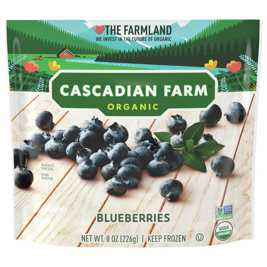 Cascadian Farm Organic Blueberries, Frozen Fruit, 8 oz.