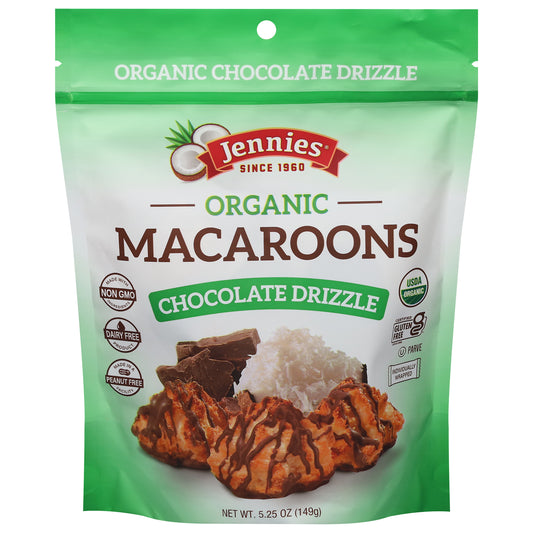 Jennies Organic Chocolate Drizzle Macaroons 5.25 oz