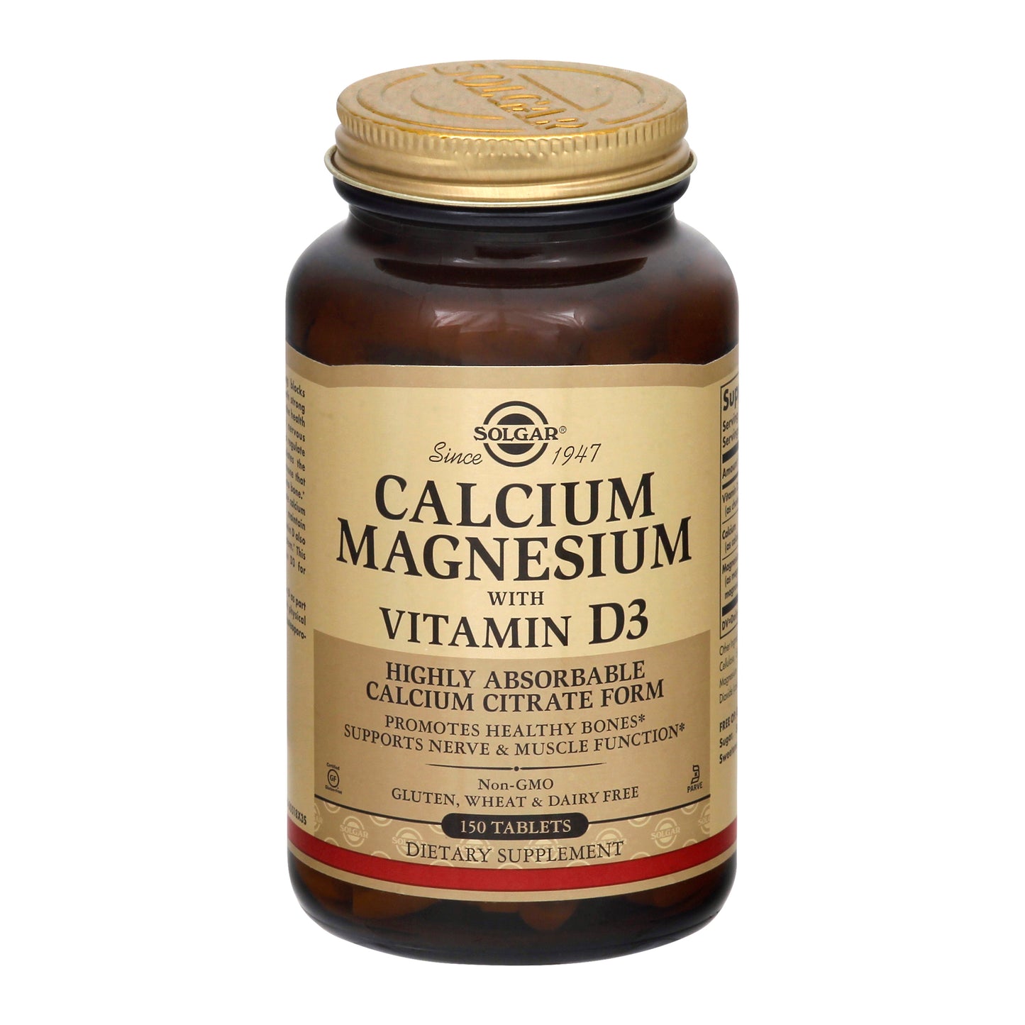 Solgar With Vitamin D3 Tablets Calcium Magnesium 150 ea