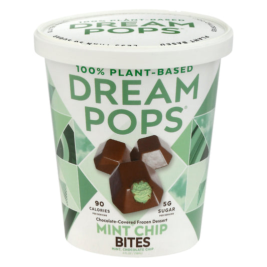 Dream Pops Bites Chocolate Covered Mint Chip Frozen Dessert 4 fl oz