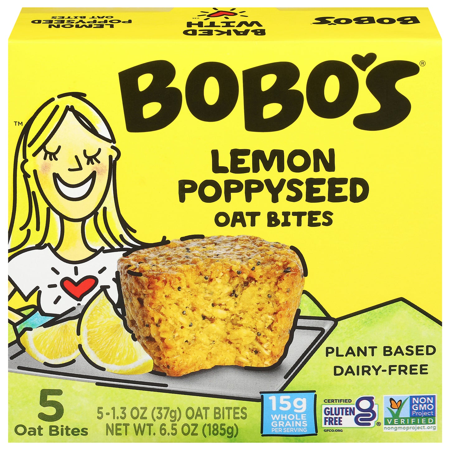 Bobo's Lemon Poppyseed Oat Bites 5 - 1.3 oz Bites