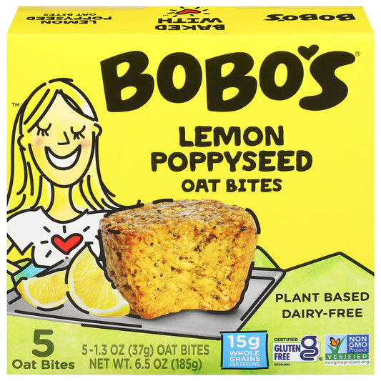 Bobo's Lemon Poppyseed Oat Bites 5 - 1.3 oz Bites