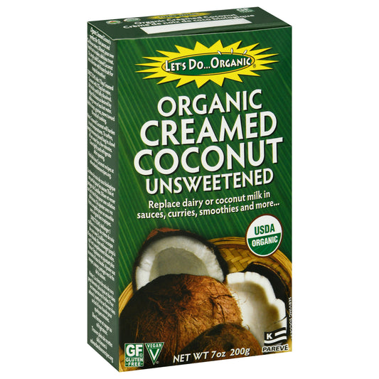 Let's Do Organic Unsweetened Creamed Coconut 7 oz Box