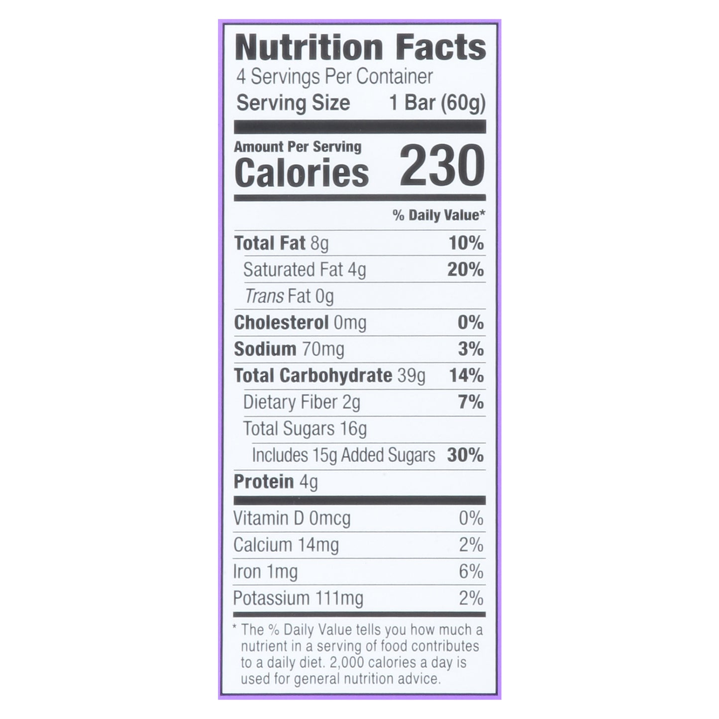 Bobo's Grape PB&Js 4 - 2.1 oz Bars