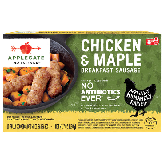 Applegate Natural Chicken & Maple Breakfast Sausage Links, 7oz (Frozen)