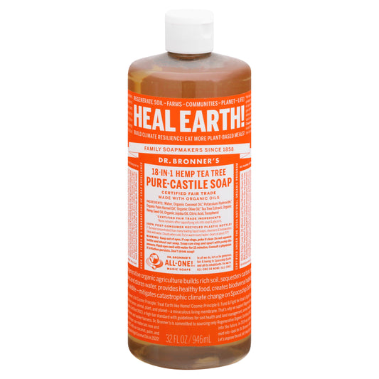 Dr. Bronner's 18-in-1 Hemp Tea Tree Pure-Castile Soap 32 oz