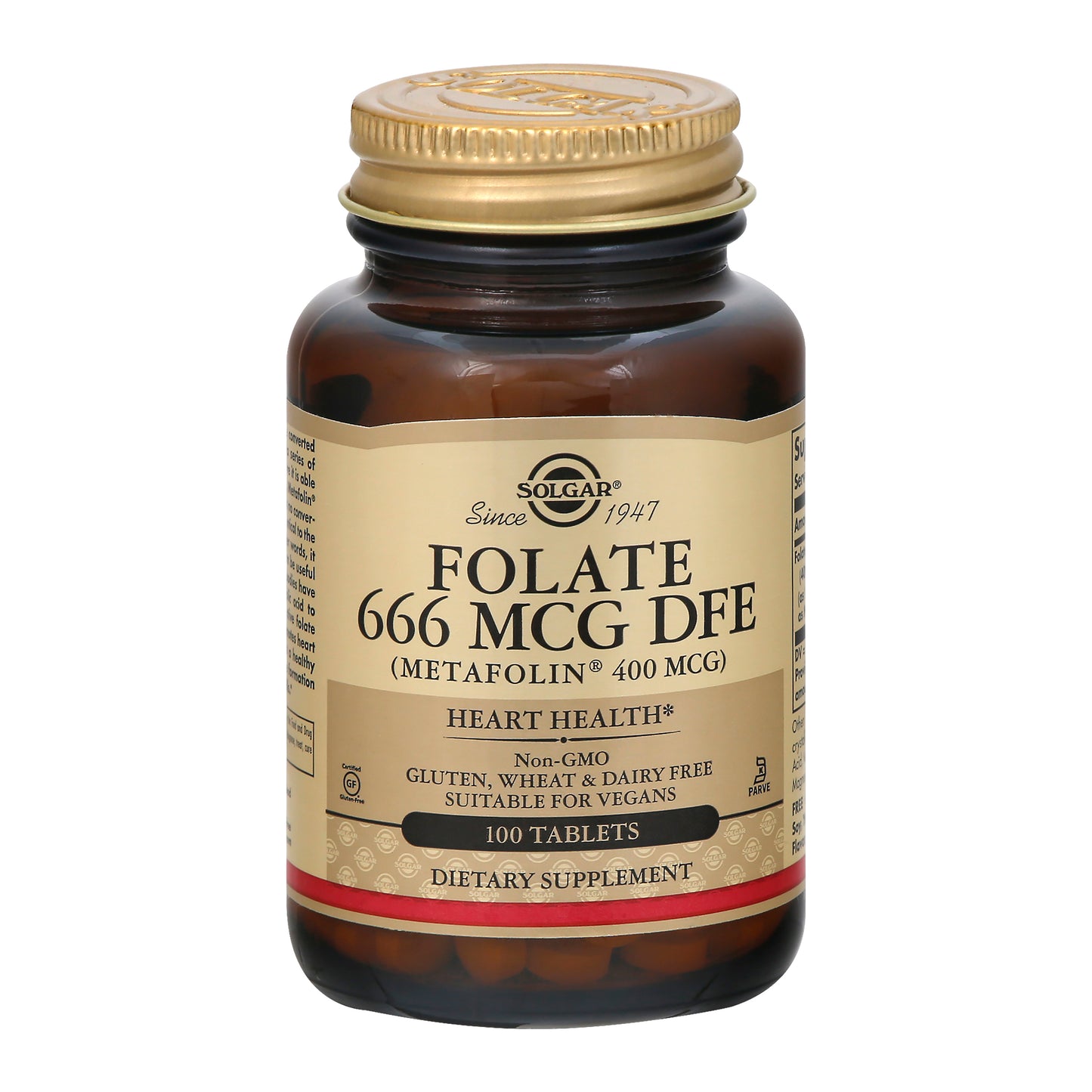 Solgar 666 mcg Tablets Folate DFE 100 ea