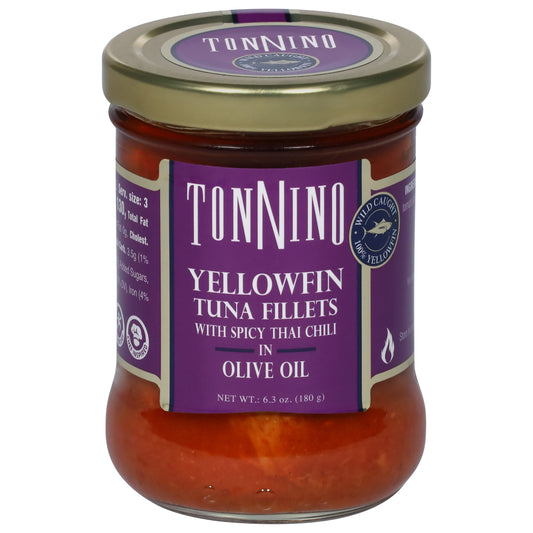 Tonnino Yellowfin Tuna Fillets with Spicy Thai Chili in Olive Oil 6.3 oz