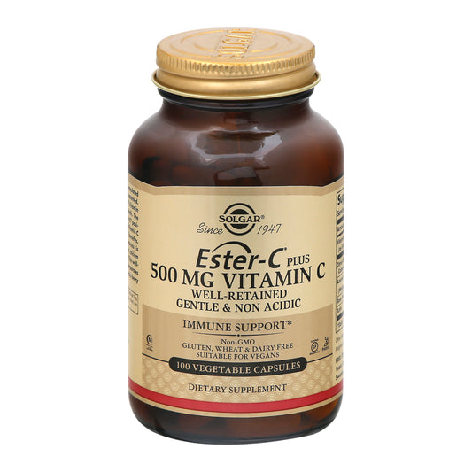 Solgar 500 mg Ester-C Plus Vegetable Capsules Vitamin C 100 ea